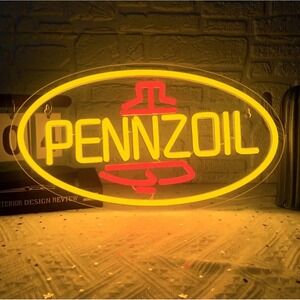 Retro Pennzoil Neon Sign for Garage Decor Led Sign Bar Man Cave Bar Gas Station